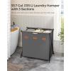 imageSONGMICS Laundry Hamper Laundry Basket 304 Gal Laundry Sorter 2 Sections Collapsible XFrame Clothes Organizer with Customizable Labels Laundry Room Bedroom Bathroom Ink Black ULCB120B01Slate Gray