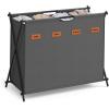 imageSONGMICS Laundry Hamper Laundry Basket 304 Gal Laundry Sorter 2 Sections Collapsible XFrame Clothes Organizer with Customizable Labels Laundry Room Bedroom Bathroom Ink Black ULCB120B01Slate Gray