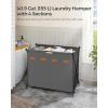 imageSONGMICS Laundry Hamper Laundry Basket 304 Gal Laundry Sorter 2 Sections Collapsible XFrame Clothes Organizer with Customizable Labels Laundry Room Bedroom Bathroom Ink Black ULCB120B01Slate Gray
