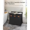 imageSONGMICS Laundry Hamper Laundry Basket 304 Gal Laundry Sorter 2 Sections Collapsible XFrame Clothes Organizer with Customizable Labels Laundry Room Bedroom Bathroom Ink Black ULCB120B01Ink Black