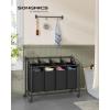 imageSONGMICS Laundry Sorter Rolling Laundry Basket with 4 Removable Bags Laundry Hamper Laundry Cart for Laundry Room Bedroom Bathroom 4 x 119 Gallons Ink Black URLS103B01Ink Black
