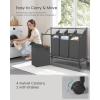 imageSONGMICS Laundry Sorter Rolling Laundry Basket with 4 Removable Bags Laundry Hamper Laundry Cart for Laundry Room Bedroom Bathroom 4 x 119 Gallons Ink Black URLS103B01Slate Gray