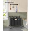 imageSONGMICS Laundry Sorter Rolling Laundry Basket with 4 Removable Bags Laundry Hamper Laundry Cart for Laundry Room Bedroom Bathroom 4 x 119 Gallons Ink Black URLS103B01Ink Black