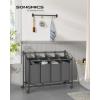imageSONGMICS Laundry Sorter Rolling Laundry Basket with 4 Removable Bags Laundry Hamper Laundry Cart for Laundry Room Bedroom Bathroom 4 x 119 Gallons Ink Black URLS103B01Slate Gray
