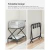 imageSONGMICS Luggage Racks Set of 2 Suitcase Stand with Fabric Storage Shelf for Guest Room Bedroom Hotel Foldable Steel Frame Holds up to 110 lb 272 x 15 x 205 Inches Black URLR002B02Black