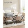 imageSONGMICS Luggage Racks Set of 2 Suitcase Stand with Fabric Storage Shelf for Guest Room Bedroom Hotel Foldable Steel Frame Holds up to 110 lb 272 x 15 x 205 Inches Black URLR002B02Black