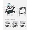 imageSONGMICS Luggage Racks Set of 2 Suitcase Stand with Fabric Storage Shelf for Guest Room Bedroom Hotel Foldable Steel Frame Holds up to 110 lb 272 x 15 x 205 Inches Black URLR002B02Black