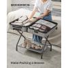imageSONGMICS Luggage Racks Set of 2 Suitcase Stand with Fabric Storage Shelf for Guest Room Bedroom Hotel Foldable Steel Frame Holds up to 110 lb 272 x 15 x 205 Inches Black URLR002B02Slate Gray