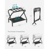 imageSONGMICS Luggage Racks Set of 2 Suitcase Stand with Fabric Storage Shelf for Guest Room Bedroom Hotel Foldable Steel Frame Holds up to 110 lb 272 x 15 x 205 Inches Black URLR002B02Black