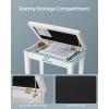 imageSONGMICS Piano Bench with Padded Cushion and Storage Compartment for Music Books Vanity Stool Tufted Wooden Piano Seat 138 x 22 x 195 Inches Black ULPB55HWhite