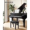 imageSONGMICS Piano Bench with Padded Cushion and Storage Compartment for Music Books Vanity Stool Tufted Wooden Piano Seat 138 x 22 x 195 Inches Black ULPB55HBlack