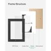 imageSONGMICS Picture Frames Collage Picture Frames Set of 10 Two 8x10 Four 5x7 Four 4x6 Photo Frame for Wall Gallery Decor Table Display Glass Rustic BrownInk Black