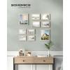 imageSONGMICS Picture Frames Collage Picture Frames Set of 10 Two 8x10 Four 5x7 Four 4x6 Photo Frame for Wall Gallery Decor Table Display Glass Rustic BrownNatural Beige
