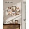 imageSONGMICS Picture Frames Collage Picture Frames Set of 10 Two 8x10 Four 5x7 Four 4x6 Photo Frame for Wall Gallery Decor Table Display Glass Rustic BrownRustic Brown