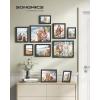 imageSONGMICS Picture Frames Collage Picture Frames Set of 10 Two 8x10 Four 5x7 Four 4x6 Photo Frame for Wall Gallery Decor Table Display Glass Rustic BrownInk Black