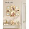 imageSONGMICS Picture Frames Collage Picture Frames Set of 10 Two 8x10 Four 5x7 Four 4x6 Photo Frame for Wall Gallery Decor Table Display Glass Rustic BrownPale Gold