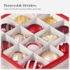 imageSONGMICS Plastic Christmas Ornament Storage Boxes 2 Pack Christmas Ball Organizers Hold 128 Balls up to 3Inch Removable Dividers Cherry Red URFB029T02Cherry Red