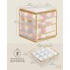 imageSONGMICS Plastic Christmas Ornament Storage Boxes 2 Pack Christmas Ball Organizers Hold 128 Balls up to 3Inch Removable Dividers Cherry Red URFB029T02Sandy Gold