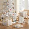 imageSONGMICS Plastic Christmas Ornament Storage Boxes 2 Pack Christmas Ball Organizers Hold 128 Balls up to 3Inch Removable Dividers Cherry Red URFB029T02Sandy Gold