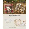 imageSONGMICS Plastic Christmas Ornament Storage Boxes 2 Pack Christmas Ball Organizers Hold 128 Balls up to 3Inch Removable Dividers Cherry Red URFB029T02Sandy Gold