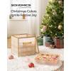 imageSONGMICS Plastic Christmas Ornament Storage Boxes 2 Pack Christmas Ball Organizers Hold 128 Balls up to 3Inch Removable Dividers Cherry Red URFB029T02Sandy Gold