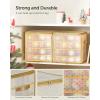 imageSONGMICS Plastic Christmas Ornament Storage Boxes 2 Pack Christmas Ball Organizers Hold 128 Balls up to 3Inch Removable Dividers Cherry Red URFB029T02Sandy Gold