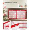 imageSONGMICS Plastic Christmas Ornament Storage Boxes 2 Pack Christmas Ball Organizers Hold 128 Balls up to 3Inch Removable Dividers Cherry Red URFB029T02Cherry Red