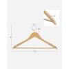 imageSONGMICS Rubber Coated Wooden Hangers 20Pack Clothes Wood Hangers NonSlip Coat Hangers Rubber Hangers with Shoulder Grooves and 360 Swivel Hook for Suits Shirts Coats Black UCRW011B02Natural