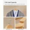 imageSONGMICS Rubber Coated Wooden Hangers 20Pack Clothes Wood Hangers NonSlip Coat Hangers Rubber Hangers with Shoulder Grooves and 360 Swivel Hook for Suits Shirts Coats Black UCRW011B02Natural