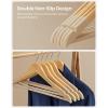 imageSONGMICS Rubber Coated Wooden Hangers 20Pack Clothes Wood Hangers NonSlip Coat Hangers Rubber Hangers with Shoulder Grooves and 360 Swivel Hook for Suits Shirts Coats Black UCRW011B02Natural