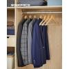 imageSONGMICS Rubber Coated Wooden Hangers 20Pack Clothes Wood Hangers NonSlip Coat Hangers Rubber Hangers with Shoulder Grooves and 360 Swivel Hook for Suits Shirts Coats Black UCRW011B02Natural