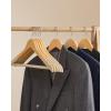 imageSONGMICS Rubber Coated Wooden Hangers 20Pack Clothes Wood Hangers NonSlip Coat Hangers Rubber Hangers with Shoulder Grooves and 360 Swivel Hook for Suits Shirts Coats Black UCRW011B02Natural
