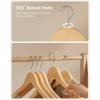 imageSONGMICS Rubber Coated Wooden Hangers 20Pack Clothes Wood Hangers NonSlip Coat Hangers Rubber Hangers with Shoulder Grooves and 360 Swivel Hook for Suits Shirts Coats Black UCRW011B02Natural