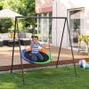 imageSONGMICS Saucer Tree Swing 40 Inch 700 lb Load Textilene Fabric includes Hanging Kit for Kids Outdoor Indoor Heavy Duty Safe Durable Easy Install for Backyard and Home Multicolor UGSW001O02