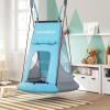imageSONGMICS Saucer Tree Swing Tent 40 Inch 700 lb Load Textilene Fabric Includes Hanging Kit for Kids Outdoor Indoor Detachable Heavy Duty Safe Durable Easy Install Blue UGSW002Q01