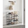 imageSONGMICS Shoe Rack 10 Tier Shoe Shelf Shoe Storage Organizer SpaceSaving 11 x 177 x 681 Inches Metal Frame NonWoven Fabric Shelves for Entryway Bedroom Black ULSH010B02Grey