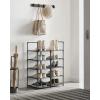 imageSONGMICS Shoe Rack 10 Tier Shoe Shelf Shoe Storage Organizer SpaceSaving 11 x 177 x 681 Inches Metal Frame NonWoven Fabric Shelves for Entryway Bedroom Black ULSH010B02Grey