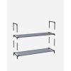 imageSONGMICS Shoe Rack 10 Tier Shoe Shelf Shoe Storage Organizer SpaceSaving 11 x 177 x 681 Inches Metal Frame NonWoven Fabric Shelves for Entryway Bedroom Black ULSH010B02Grey