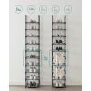 imageSONGMICS Shoe Rack 10 Tier Shoe Shelf Shoe Storage Organizer SpaceSaving 11 x 177 x 681 Inches Metal Frame NonWoven Fabric Shelves for Entryway Bedroom Black ULSH010B02Grey