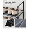 imageSONGMICS Shoe Rack 10 Tier Shoe Shelf Shoe Storage Organizer SpaceSaving 11 x 177 x 681 Inches Metal Frame NonWoven Fabric Shelves for Entryway Bedroom Black ULSH010B02Grey