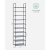 imageSONGMICS Shoe Rack 10 Tier Shoe Shelf Shoe Storage Organizer SpaceSaving 11 x 177 x 681 Inches Metal Frame NonWoven Fabric Shelves for Entryway Bedroom Black ULSH010B02Grey
