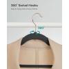 imageSONGMICS Velvet Hangers 50 Pack NonSlip With Rose GoldColored Swivel Hooks Slim SpaceSaving for Closet HeavyDuty White UCRF026W03Black