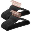 imageSONGMICS Velvet Hangers 50 Pack NonSlip With Rose GoldColored Swivel Hooks Slim SpaceSaving for Closet HeavyDuty White UCRF026W03Black