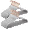 imageSONGMICS Velvet Hangers 50 Pack NonSlip With Rose GoldColored Swivel Hooks Slim SpaceSaving for Closet HeavyDuty White UCRF026W03Dove Gray