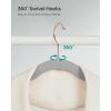 imageSONGMICS Velvet Hangers 50 Pack NonSlip With Rose GoldColored Swivel Hooks Slim SpaceSaving for Closet HeavyDuty White UCRF026W03Dove Gray