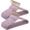 imageSONGMICS Velvet Hangers 50 Pack NonSlip With Rose GoldColored Swivel Hooks Slim SpaceSaving for Closet HeavyDuty White UCRF026W03Light Purple