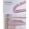 imageSONGMICS Velvet Hangers 50 Pack NonSlip With Rose GoldColored Swivel Hooks Slim SpaceSaving for Closet HeavyDuty White UCRF026W03Light Purple