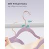 imageSONGMICS Velvet Hangers 50 Pack NonSlip With Rose GoldColored Swivel Hooks Slim SpaceSaving for Closet HeavyDuty White UCRF026W03Light Purple