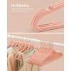 imageSONGMICS Velvet Hangers 50 Pack NonSlip With Rose GoldColored Swivel Hooks Slim SpaceSaving for Closet HeavyDuty White UCRF026W03Pink