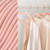 imageSONGMICS Velvet Hangers 50 Pack NonSlip With Rose GoldColored Swivel Hooks Slim SpaceSaving for Closet HeavyDuty White UCRF026W03Pink